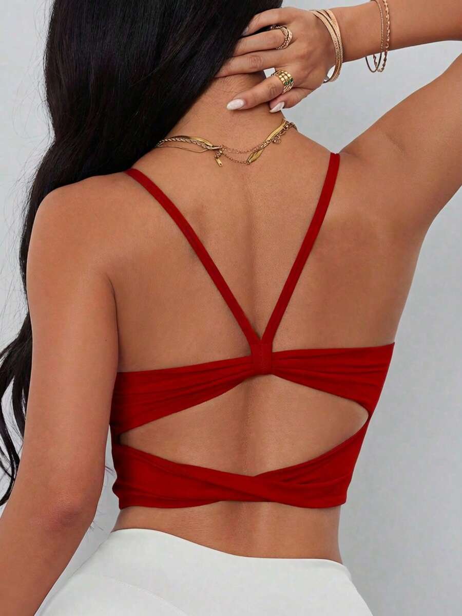 Womens Criss-Cross Strap Racer - Sports Bra Racerback ulasan dan harga