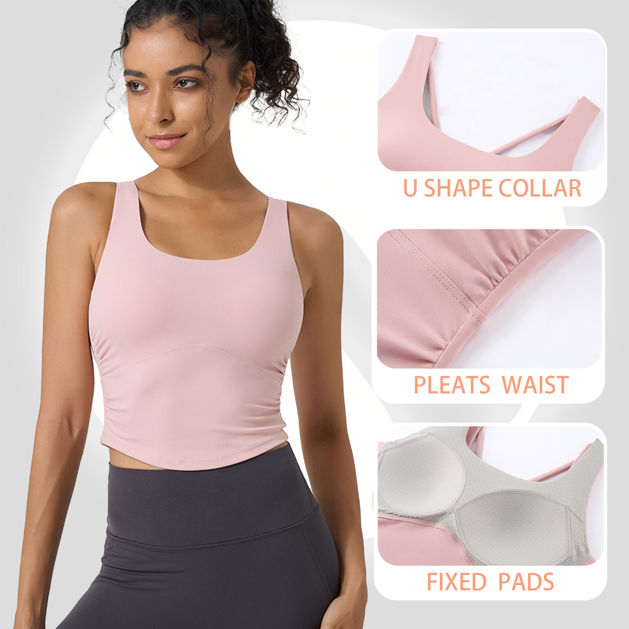 Women's Fixed Cup Yoga Sports  - Sports Bra Racerback ulasan dan harga