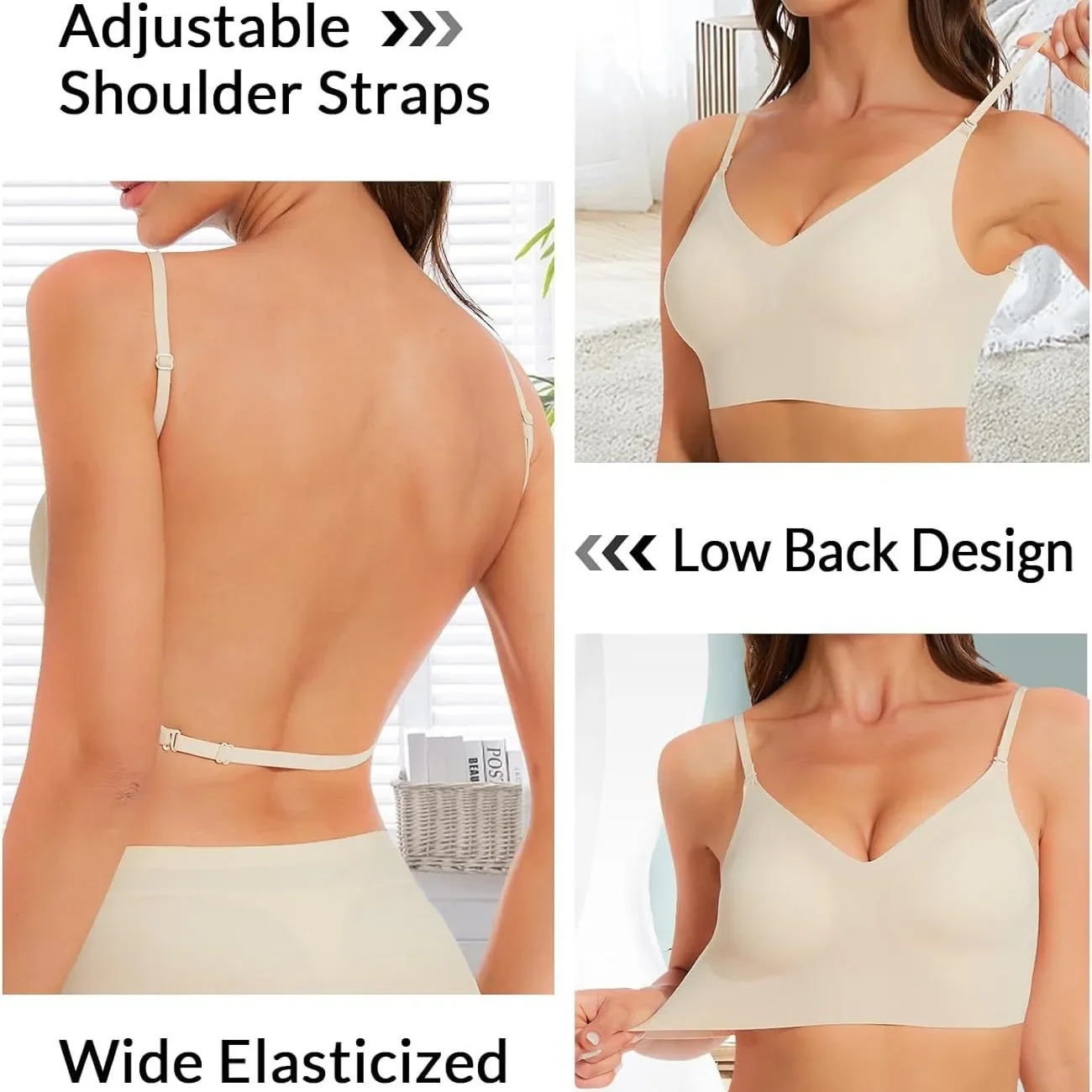 Top RatedSeamlLow Back Bra Sup - Convertible Bra Multiway ulasan dan harga